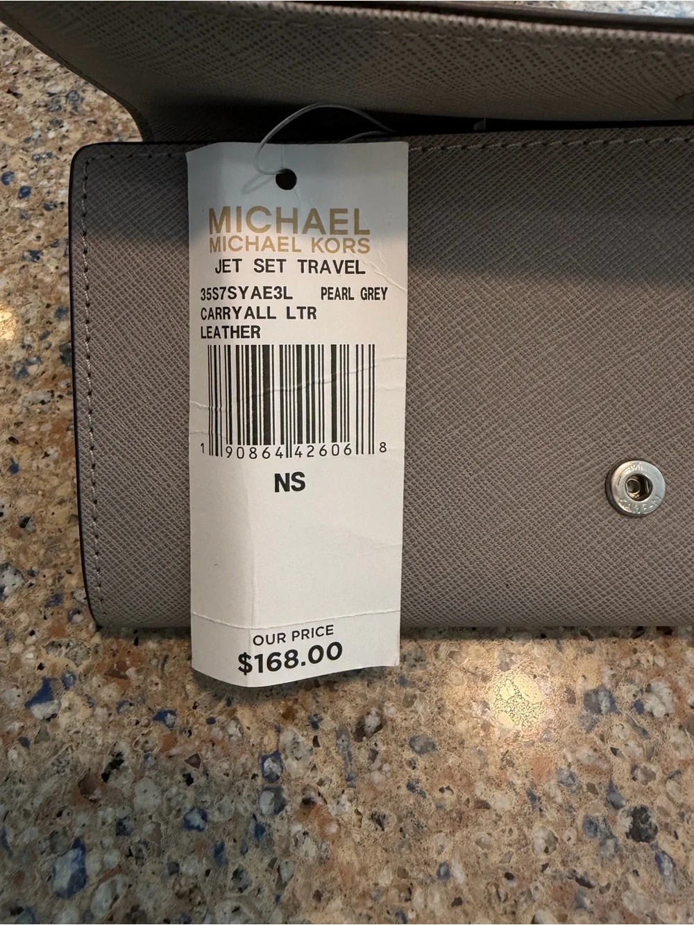 Michael Kors Pearl Grey Jet Set Leather Wallet